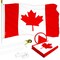G128 Combo Pack: 6 Ft Tangle Free Aluminum Spinning Flagpole (White) & Canada Canadian Flag 3x6 Ft, ToughWeave Series Embroidered 300D Polyester | Pole with Flag Included